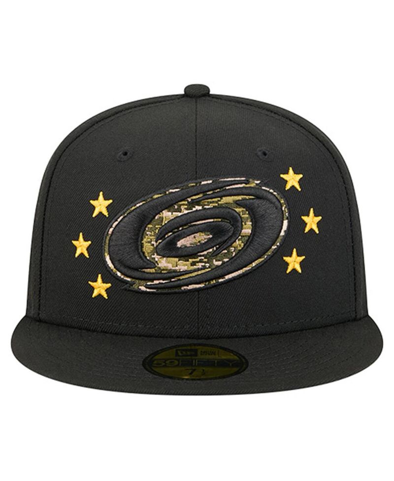 Men's Black Carolina Hurricanes Military Appreciation Digital Camo Stars 59FIFTY Fitted Hat