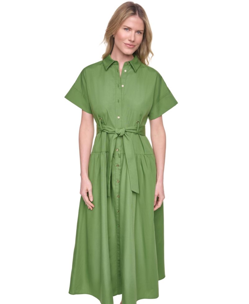 Women's Cotton Poplin Shirt-Dress