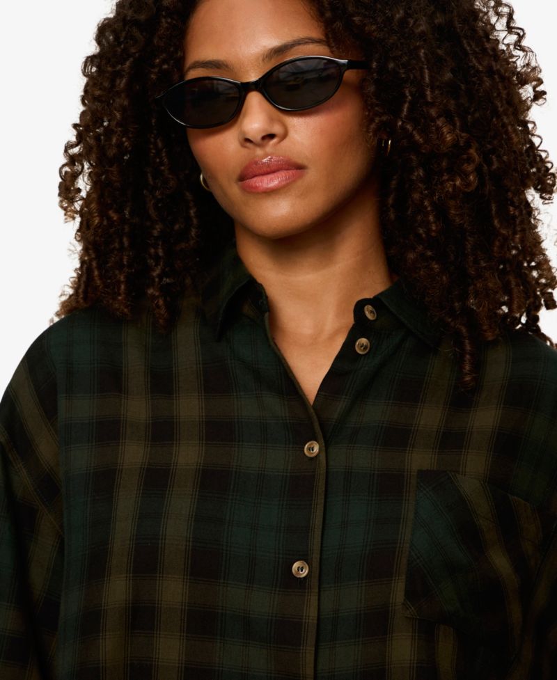 Petite The Autumn Cropped Flannel Button-Up Shirt