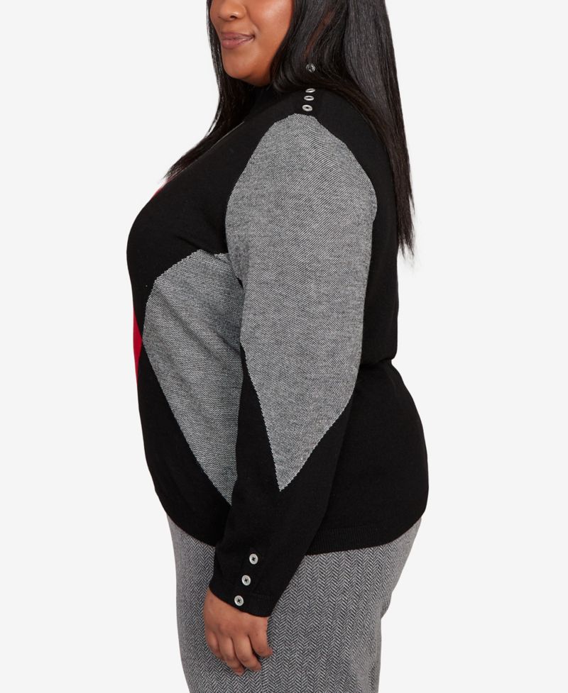 Plus Size Jet Setter Geometric Inner Two in One Sweater