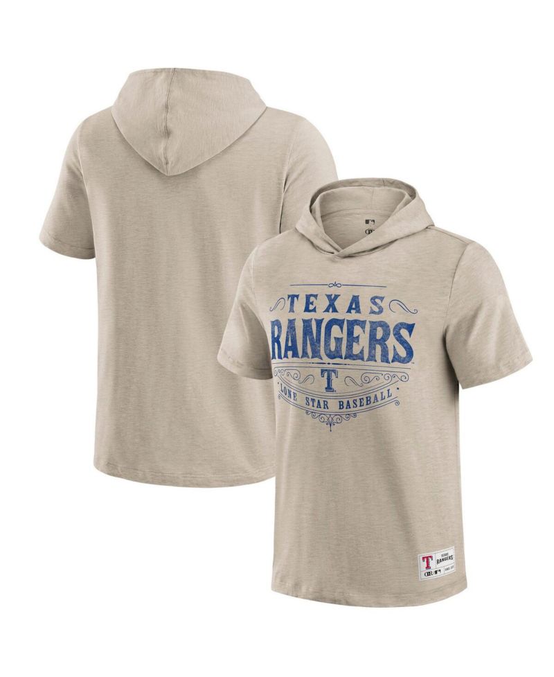 Men's Tan Texas Rangers Hooded T-Shirt