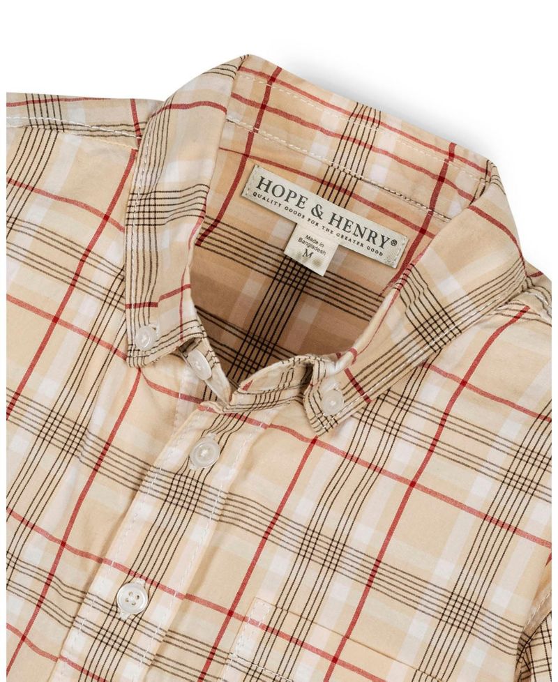 Hope and Henry Little and Big Boys' Organic Long Sleeve Stretch Poplin Shirt