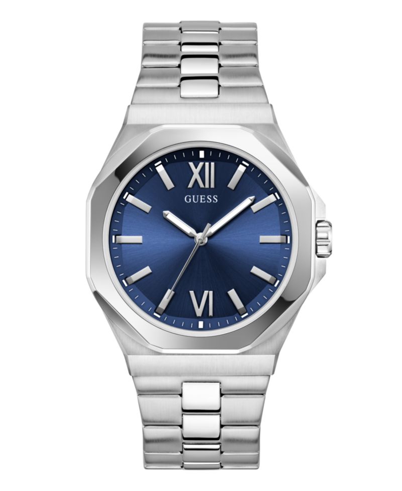 Men's Quartz Silver-Tone Stainless Steel Watch 42mm