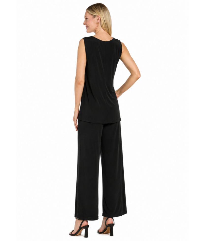 Women's Velvet Duster Geometric Tank, Jacket, and Pant Set