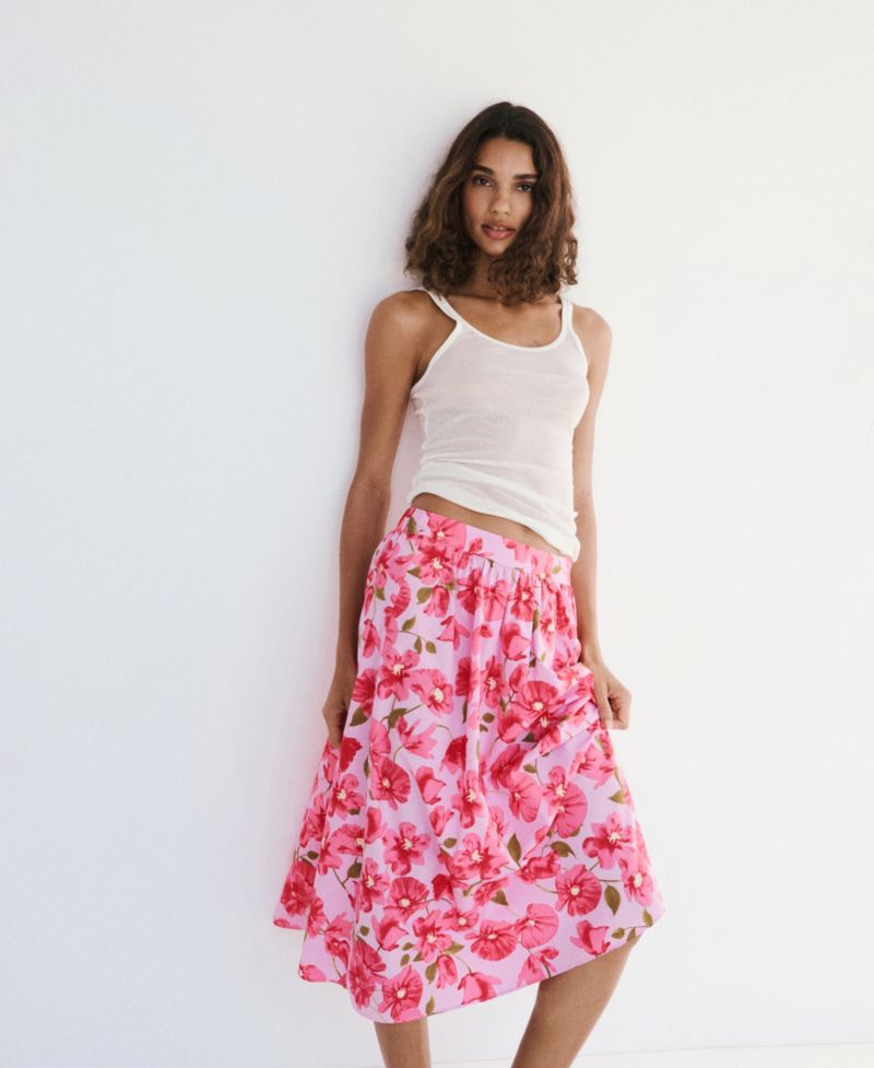 Women's Cotton Midi Skirt