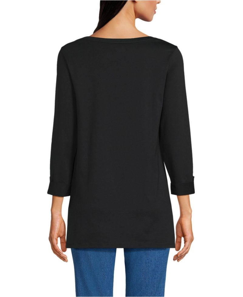 Women's Supima Cotton Adjustable 3/4 Sleeve Boatneck Tunic