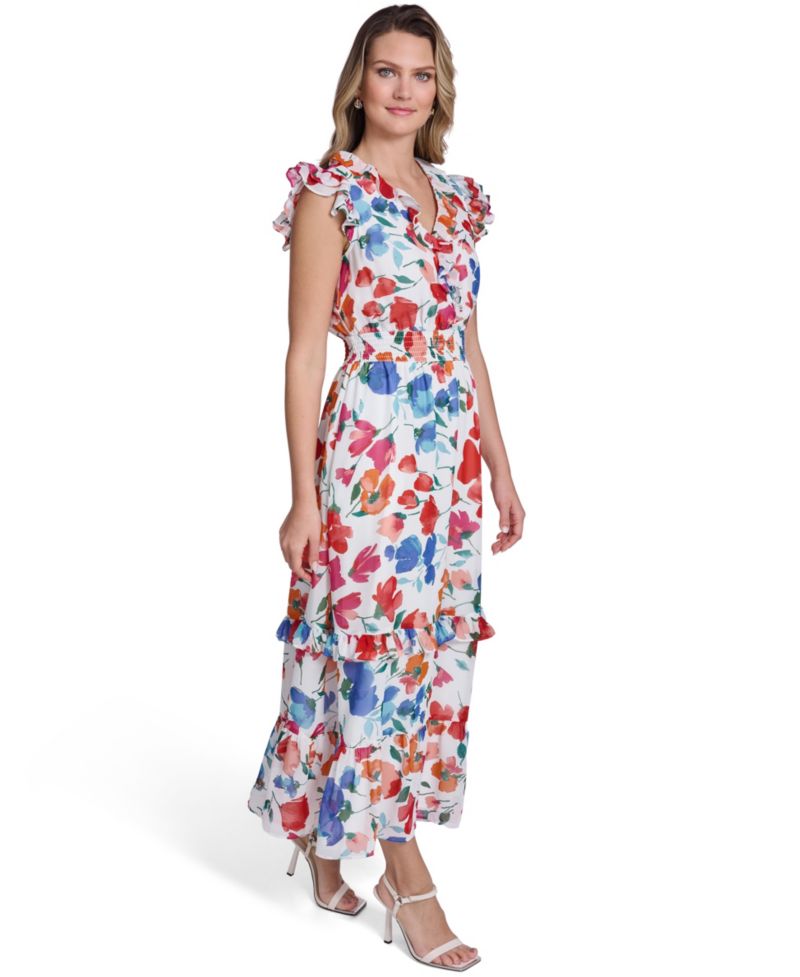 Women's Smocked Waist Printed Dress