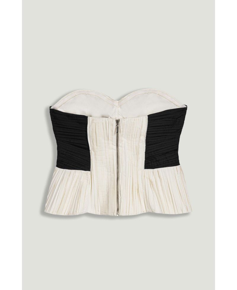 Women's Structured Strapless Contrast Bustier Top