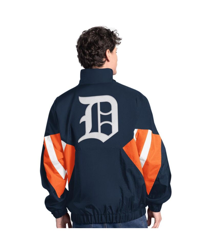 Men's Navy Detroit Tigers Cooperstown Chief Half-Zip Pullover Sweatshirt