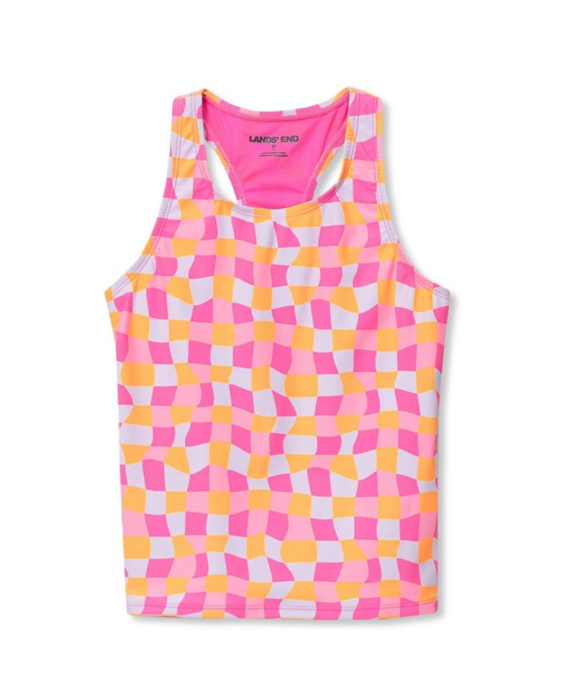 Girls Chlorine Resistant Racer Back Tankini Swim Top