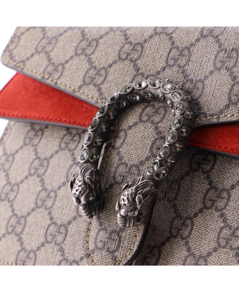 Small Dionysus Bag GG Coated Canvas with Crystal Embellished Metal