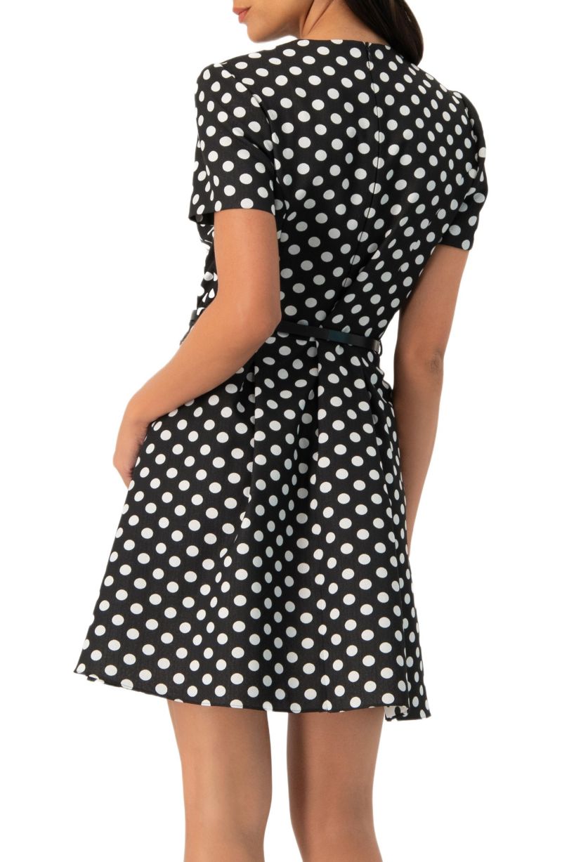 Women's Polka Dot A-Line Short Dress