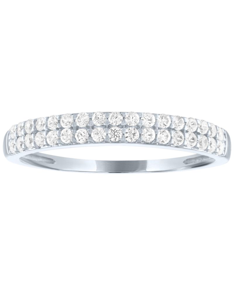 Lab-Grown Two-Row Diamond Ring (1/3 ct. t.w.) in 10k White Gold