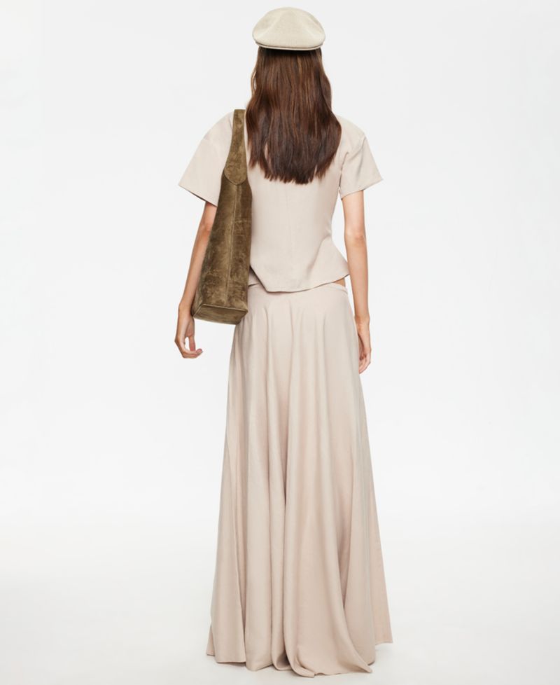 Women's Linen Halcyon Zippered Maxi Skirt