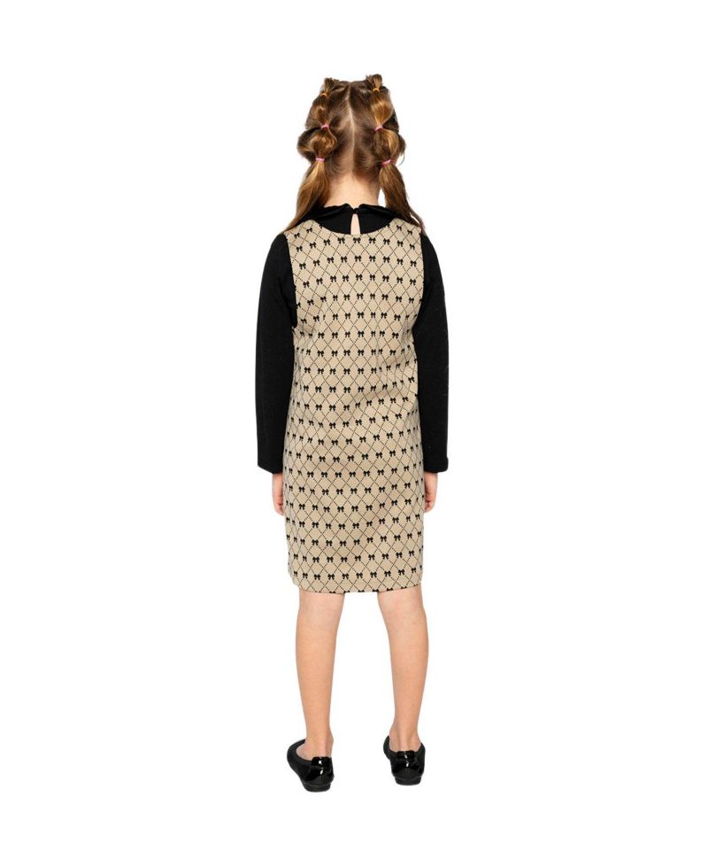 Big Girls (6-14) Jumper Bow Tie Print