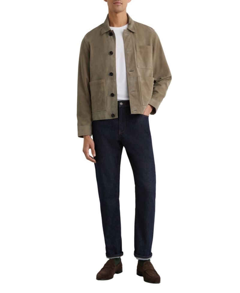 Men's Danny Suede Patch-Pocket Worker Jacket