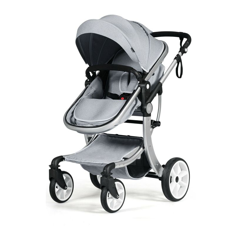 Folding Aluminum Infant Reversible Stroller with Diaper Bag