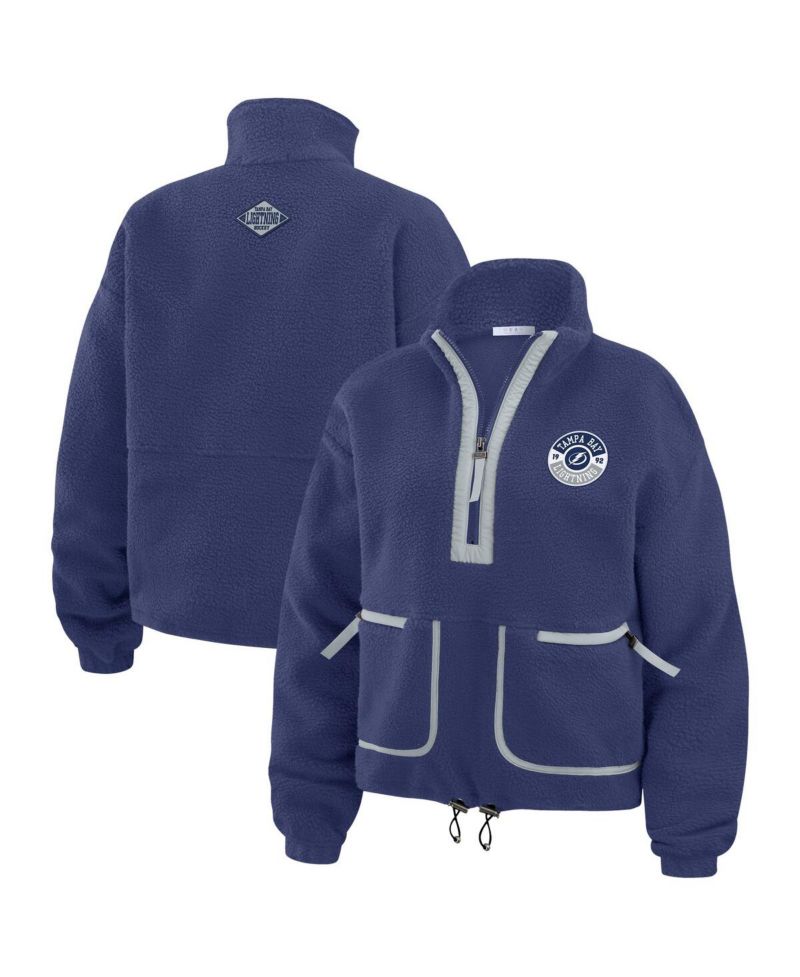 Women's Blue Tampa Bay Lightning Polar Fleece Half-Zip Jacket