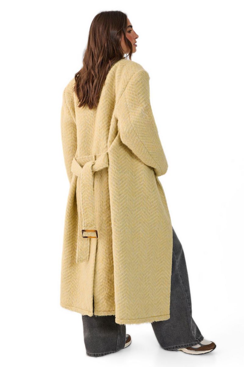 Women's Double Breasted Brushed Herringbone Coat