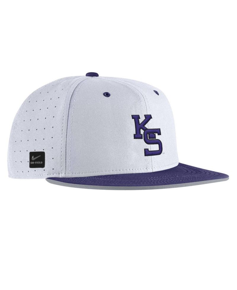 Men's White Kansas State Wildcats On-Field True Performance Baseball Fitted Hat