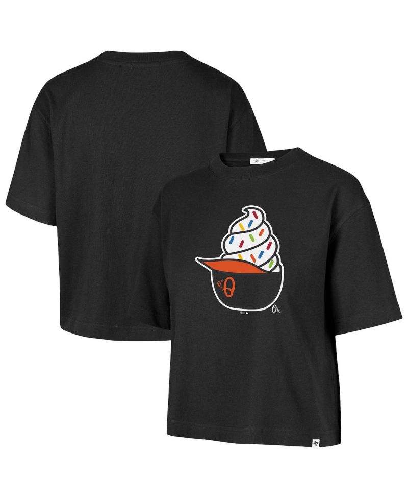 Women's Black Baltimore Orioles Ice Cream Helmet T-Shirt