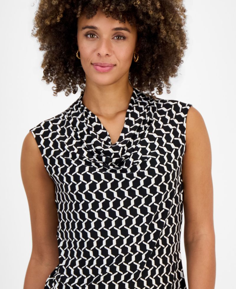 Women's Cowl-Neck Cap-Sleeve Blouse