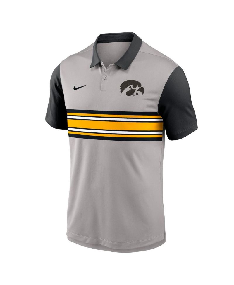 Men's Gray/Black Iowa Hawkeyes Vapor Performance Polo Shirt