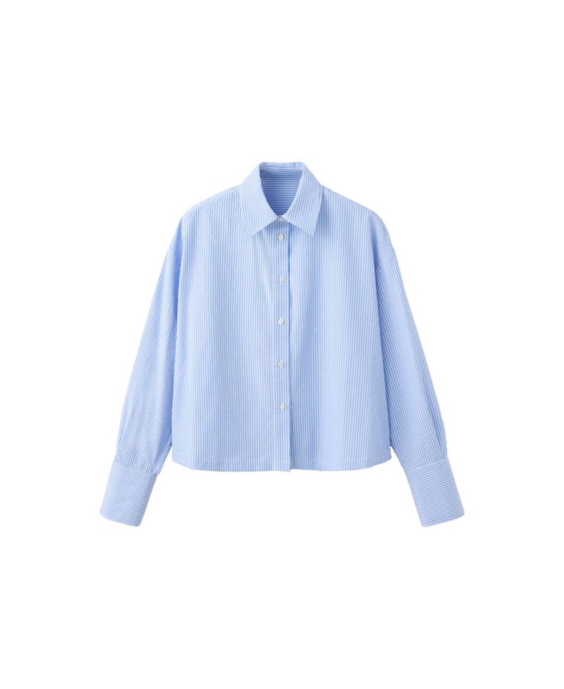 Women's Cropped Strass Striped Shirt