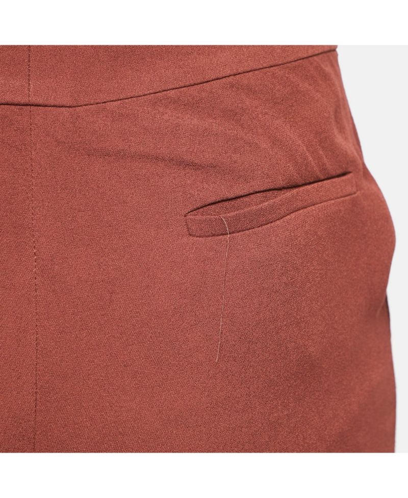 Women's Brown Crepe Wide Leg Trousers