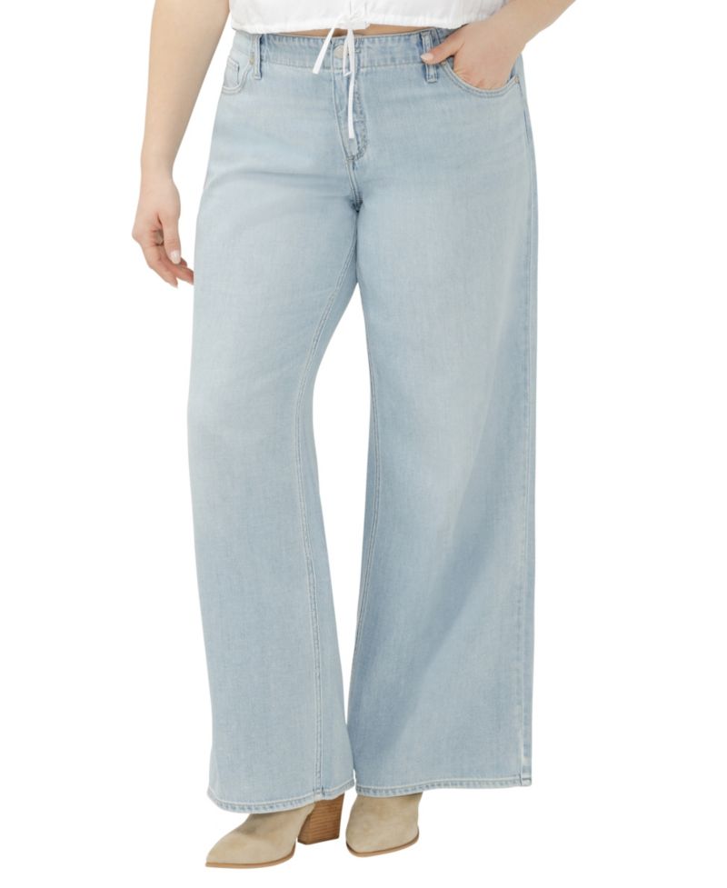 Plus Size Suki Light-Wash High-Rise Wide-Leg Jeans