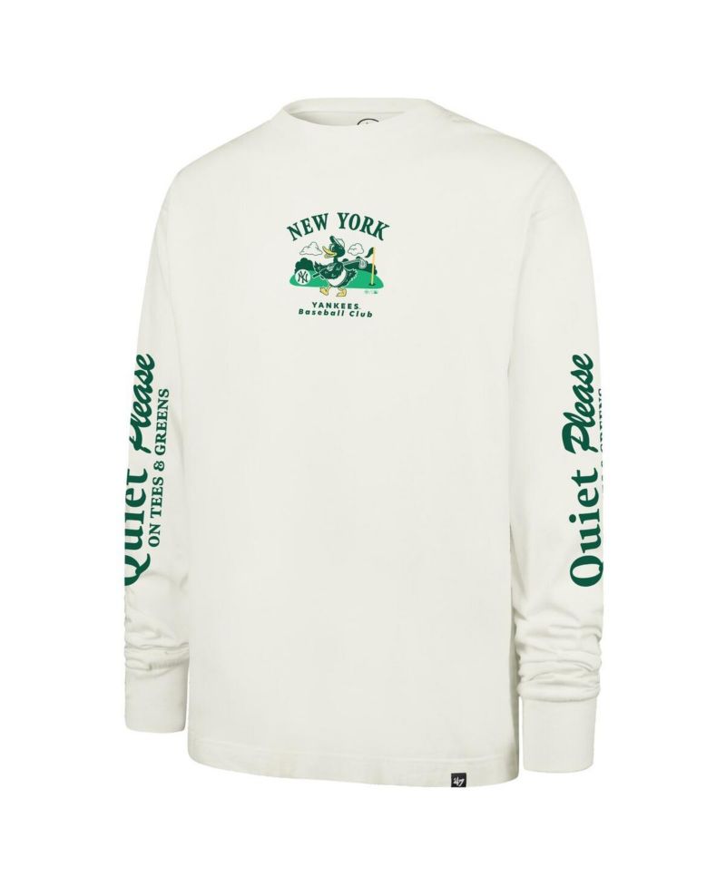 Men's Cream New York Yankees Quiet Please Foundation Long Sleeve T-Shirt