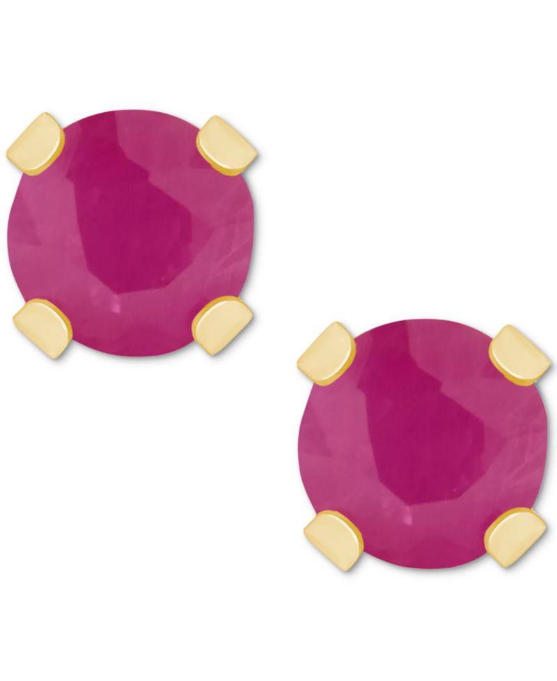 Aquamarine (1/5 ct. t.w.) Solitaire Stud Earrings in 14k Gold (Also in Sapphire, Emerald & Ruby)