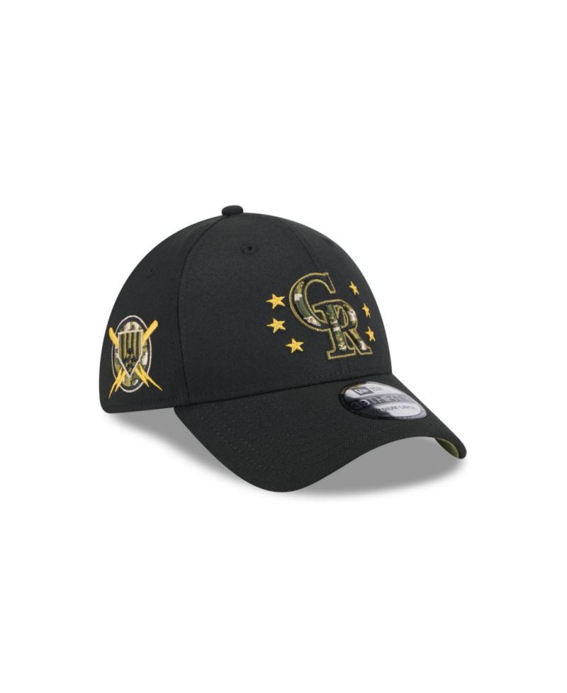 Men's Black Colorado Rockies 2024 Armed Forces Day 39THIRTY Flex Hat