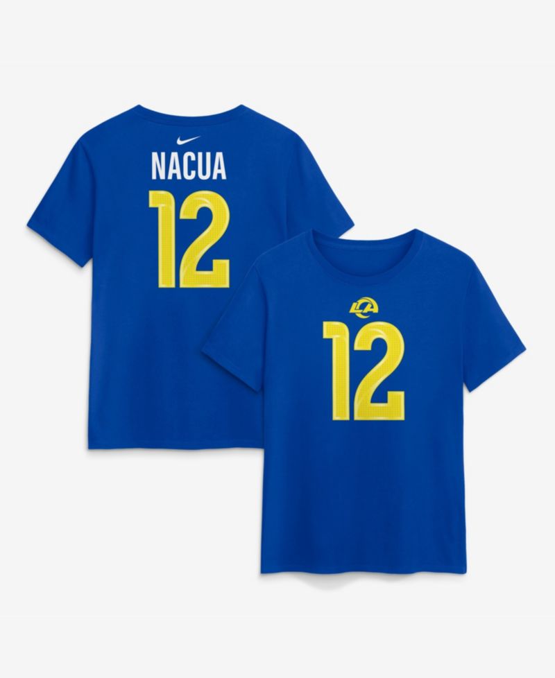 Women's Puka Nacua Royal Los Angeles Rams Name & Number T-Shirt