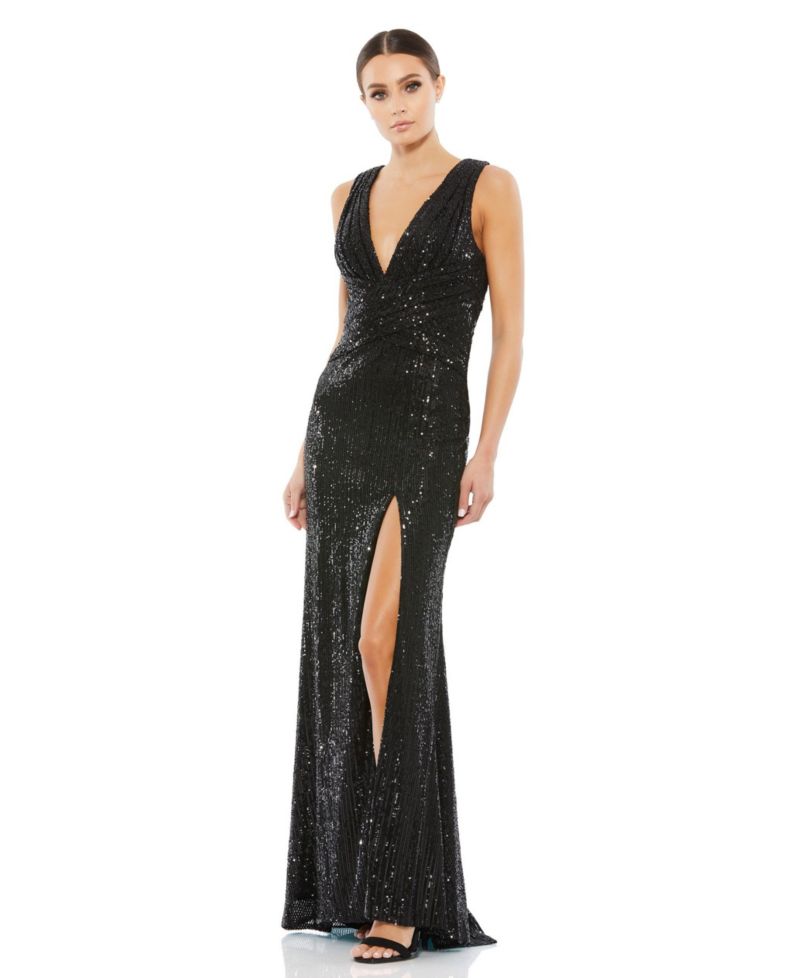 Women's Ieena V-Neck Sequin Wrap Waist Gown