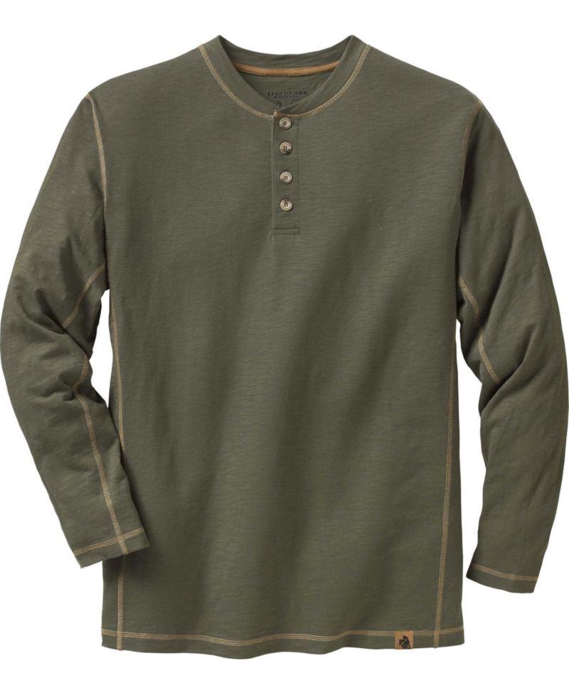 Mens Maverick Slub Henley Long Sleeve Shirt