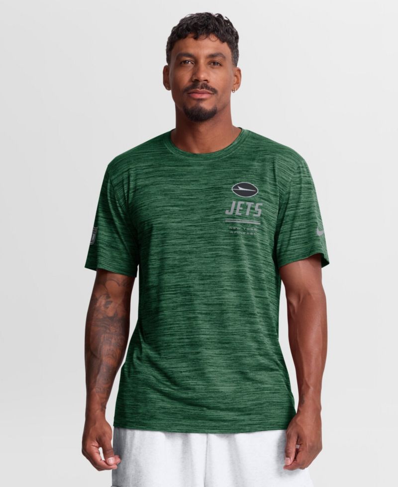 Men's Green New York Jets Sideline Double Covered Dri-FIT Velocity T-Shirt