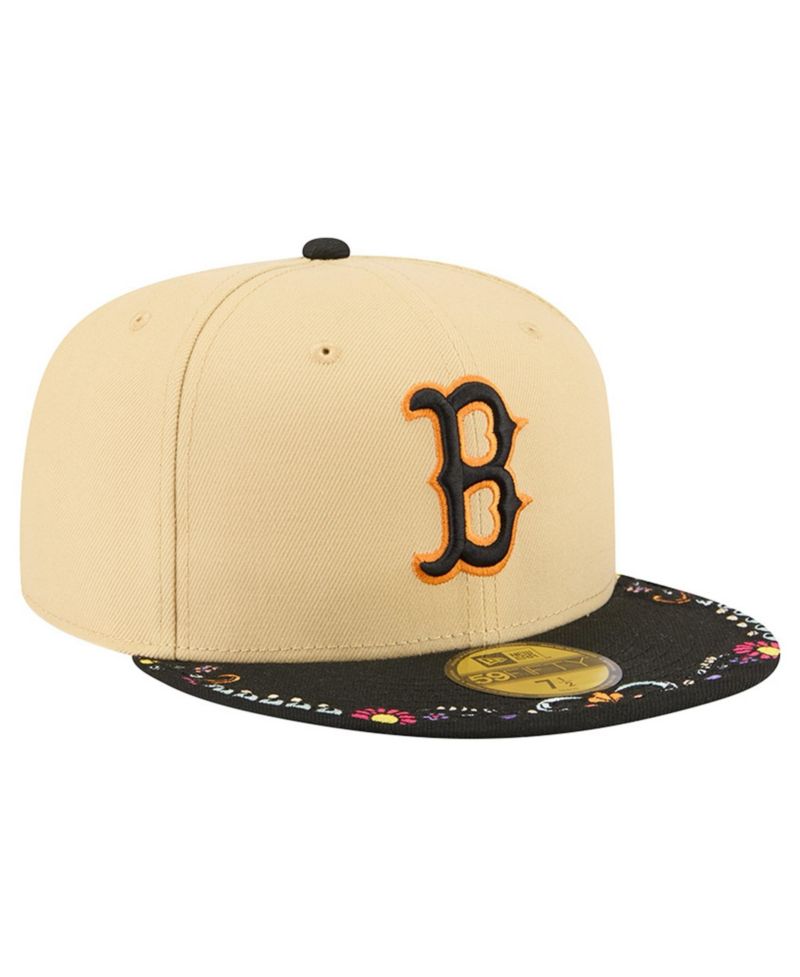 Men's Light Beige Boston Red Sox Two-Tone Embroidered Visor 59FIFTY Fitted Hat
