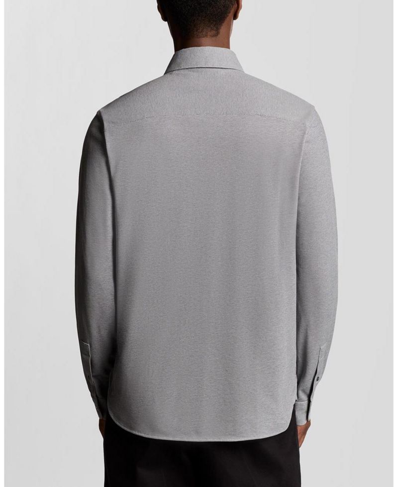 Men's Jacquard Stripe Long Sleeve Shirt