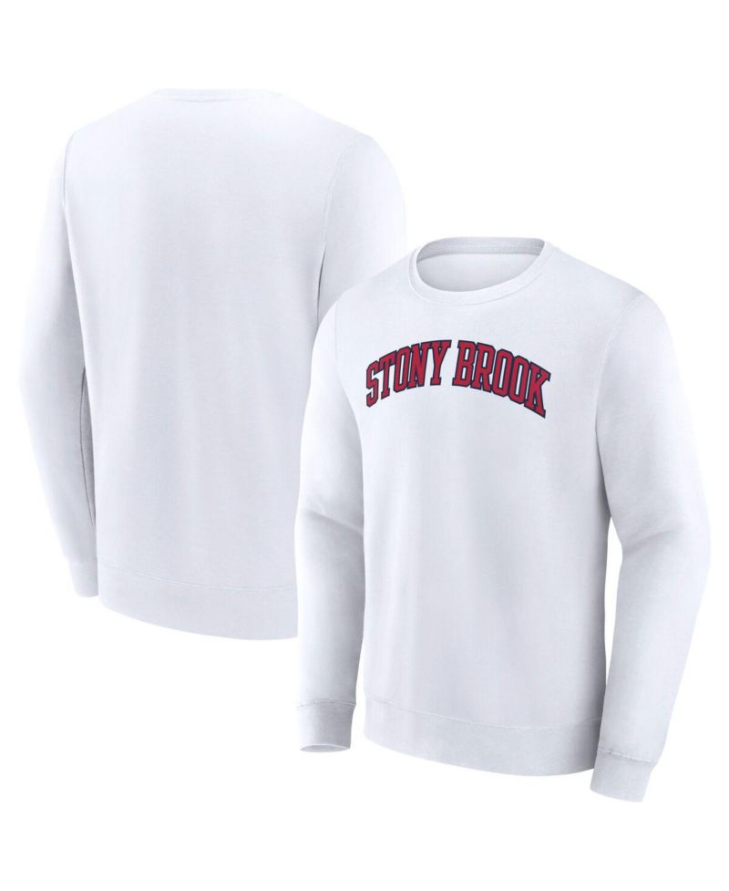 Men's White Stony Brook Seawolves Short Name Pullover Sweatshirt