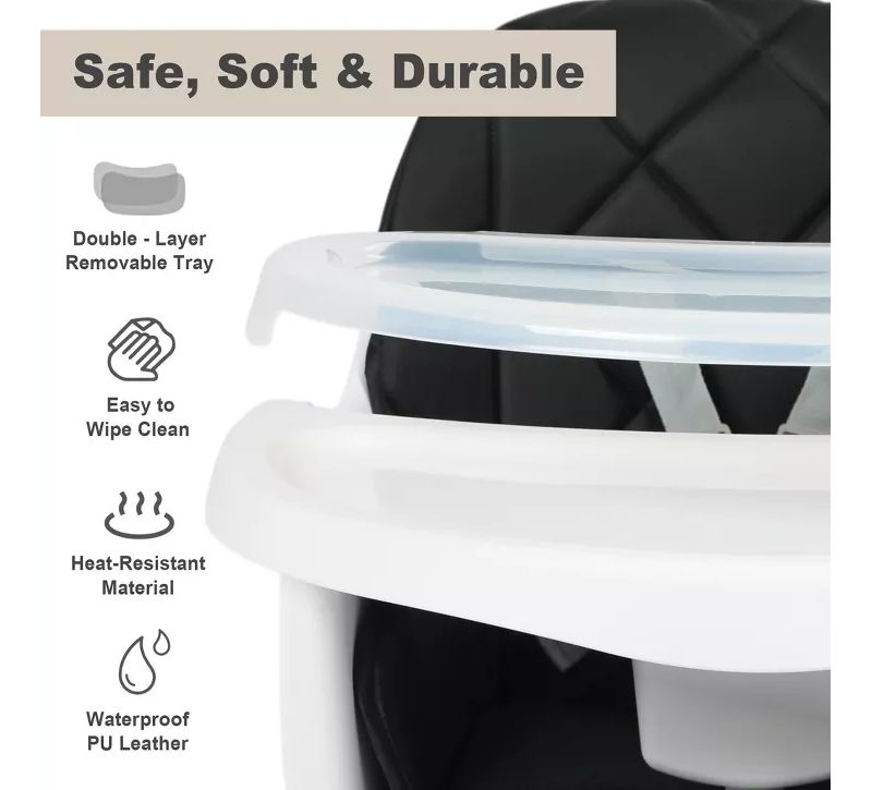 7-in-1 Convertible Baby High Chair with Removable Tray and 5-Point Harness