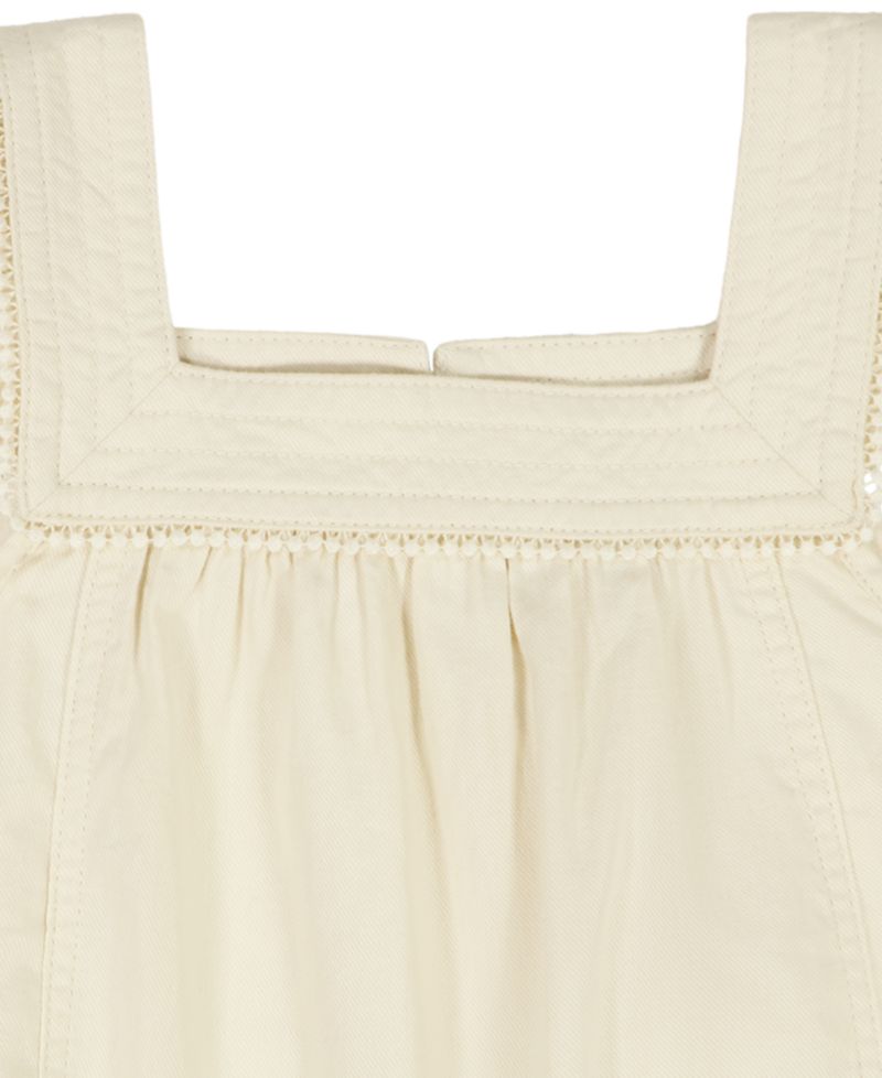 Girls' 7-16 Twill Ruffle-Sleeve Top