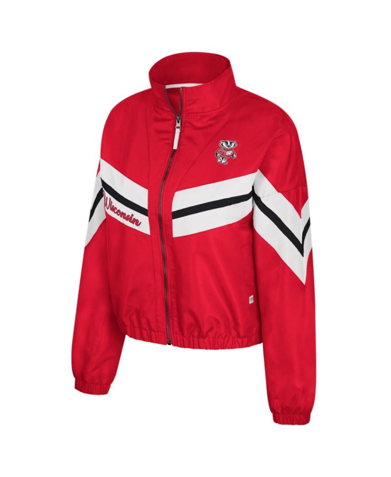 Women's Red Wisconsin Badgers Thin Ice Full-Zip Windbreaker
