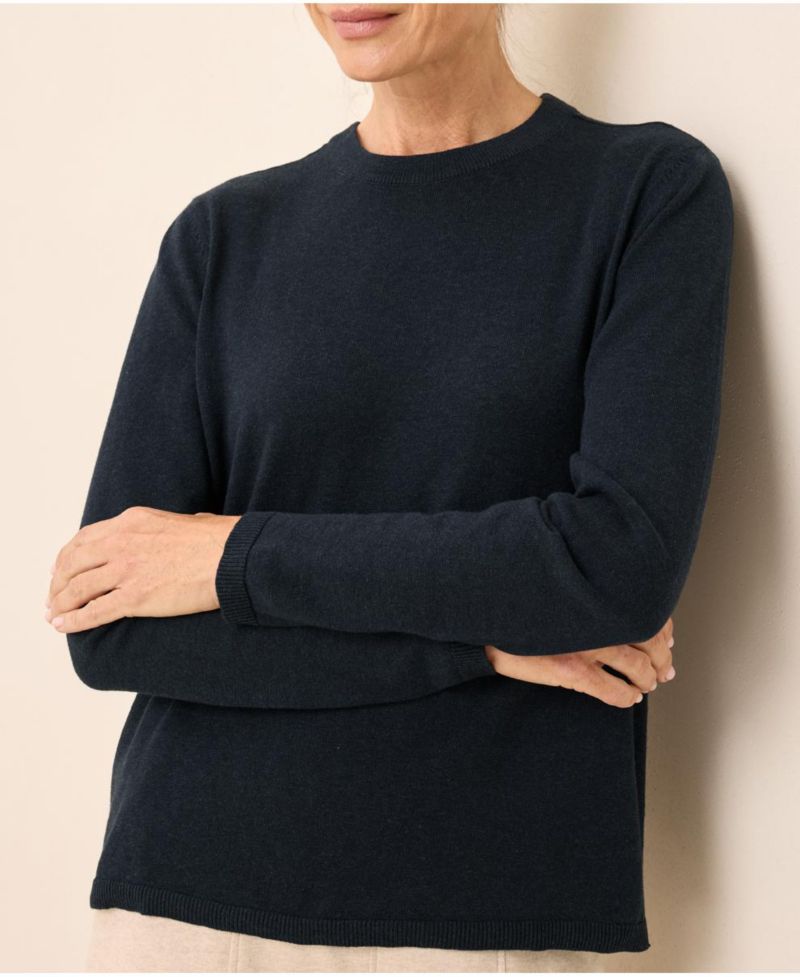 Organic Cotton Classic Fine Knit Crew Sweater