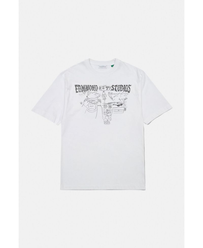 Men's Fresh Classics Hand-Sketched Front Print Relaxed-Fit Crewneck T-Shirt
