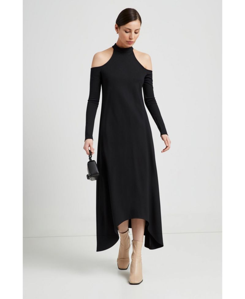Women's Plus Size Kalene Cold-Shoulder Asymmetric-Hem Maxi Dress