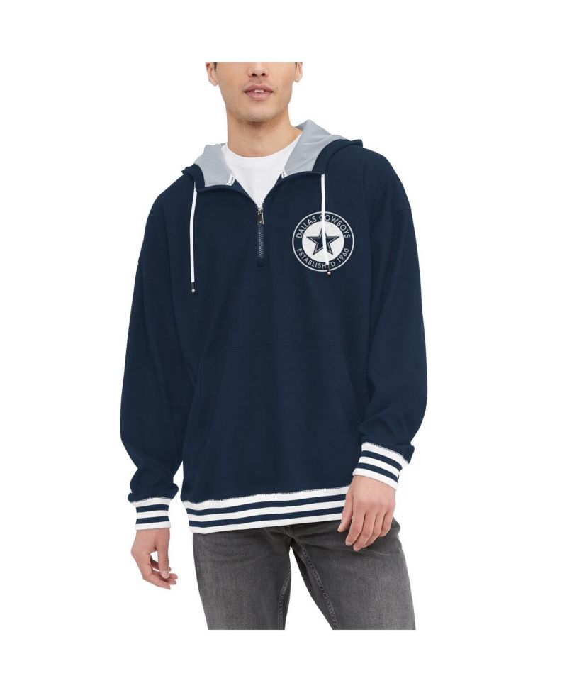 Men's Navy Dallas Cowboys Aaron Quarter-Zip Hoodie