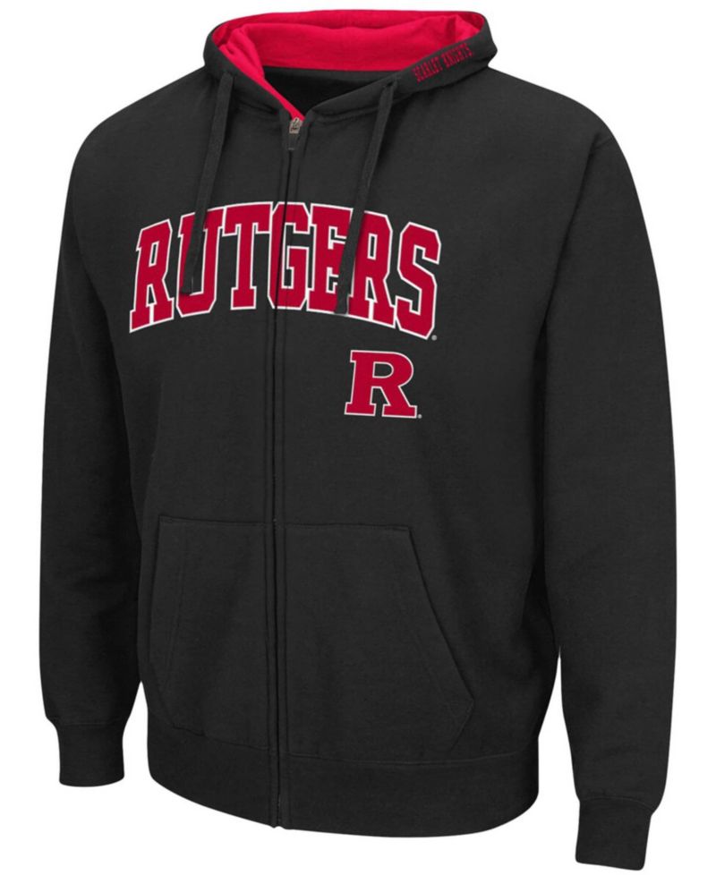 Men's Black Rutgers Scarlet Knights Arch Logo 3.0 Full-Zip Hoodie