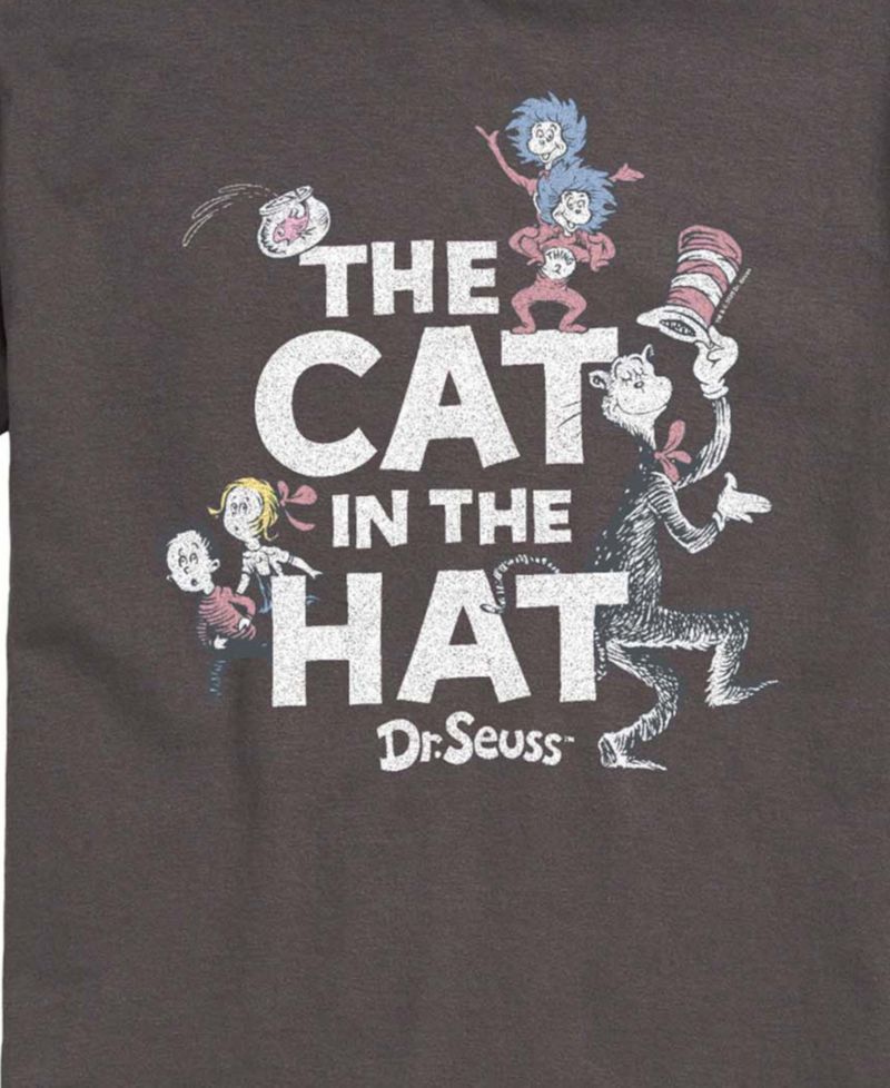 Men's Dr. Seuss Cat In Hat & Things Vintage Faded Short-Sleeve Graphic T-Shirt