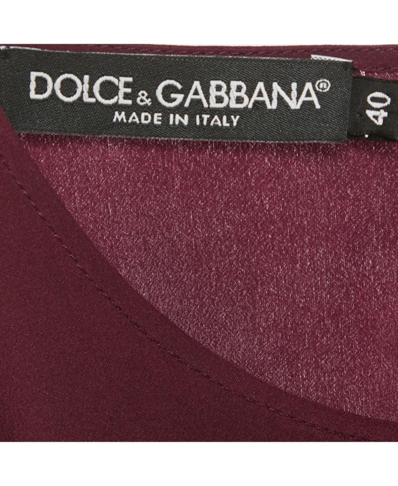 Women's Pre-Owned Dolce and Gabbana Pre-Owned Dolce and Gabbana Burgundy Silk Blouse